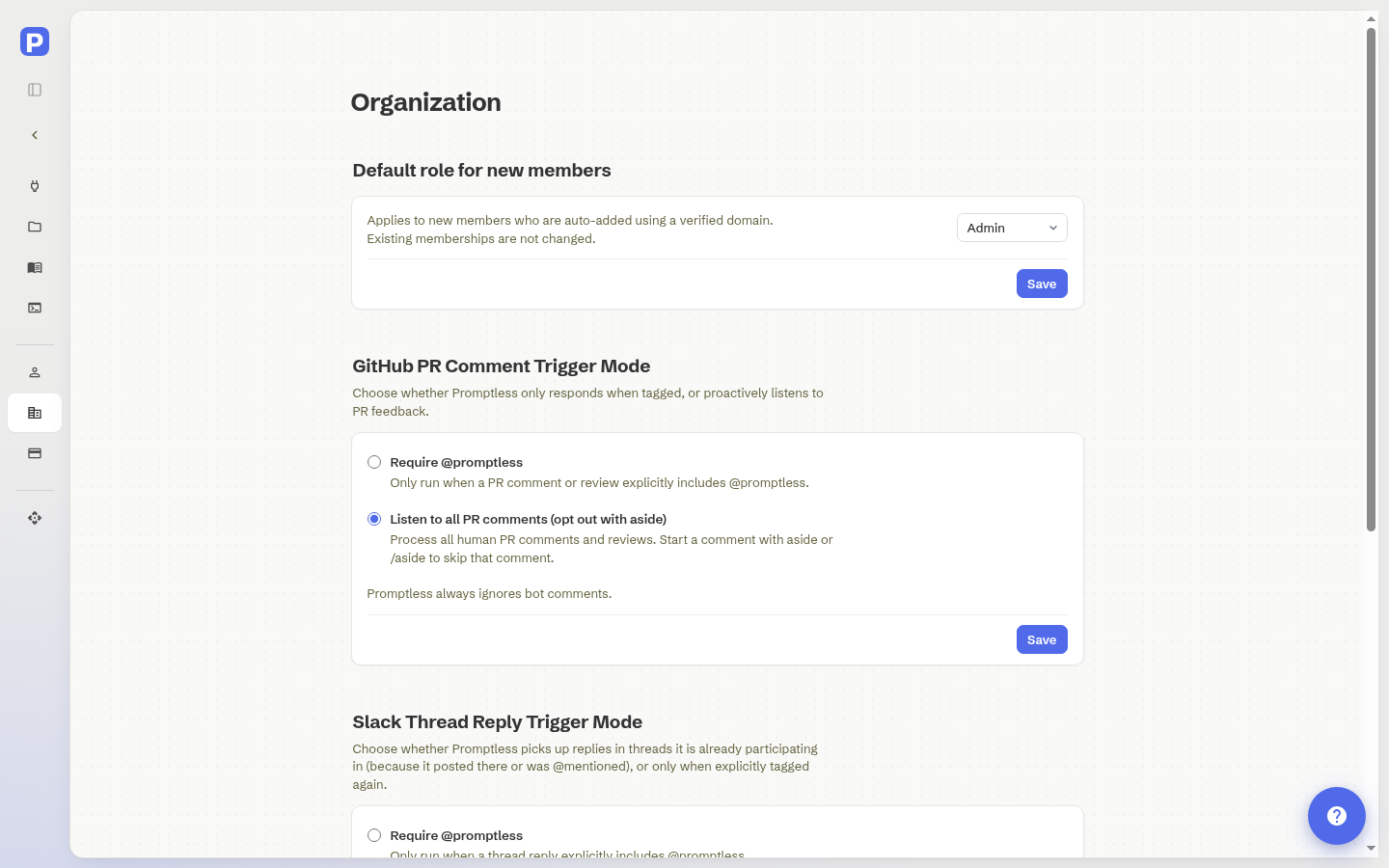 Slack Thread Reply Trigger Mode settings